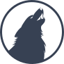 Wolf Coyote Dog In Moon Sticker