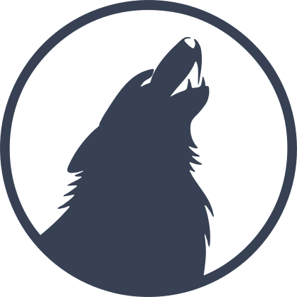 Wolf Coyote Dog In Moon Sticker