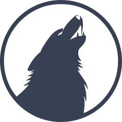 Wolf Coyote Dog In Moon Sticker