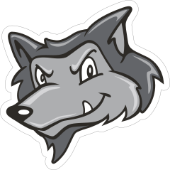 Wolf Head Mascot Sticker
