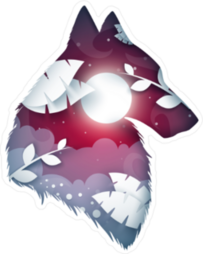 Wolf Origami Sticker