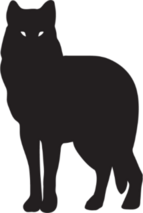 Wolf Silhouette with Beaming Eyes Sticker