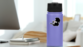 Woman Applying Lipstick Sticker on a Water Bottle (New) example