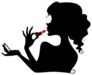 Woman Applying Lipstick Sticker