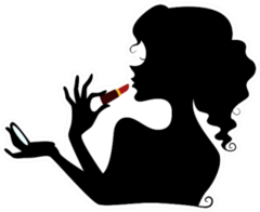 Woman Applying Lipstick Sticker