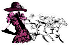 Woman At A Race Track Sticker