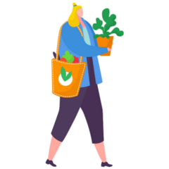 Woman Buying More Plants Sticker