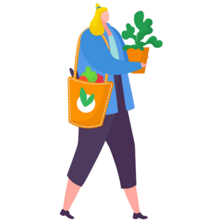 Woman Buying More Plants Sticker