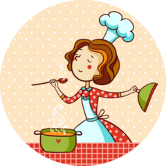 Woman Cooking Sticker