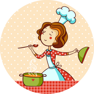 Woman Cooking Sticker
