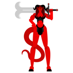 Woman Demon Warrior Sticker