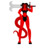 Woman Demon Warrior Sticker