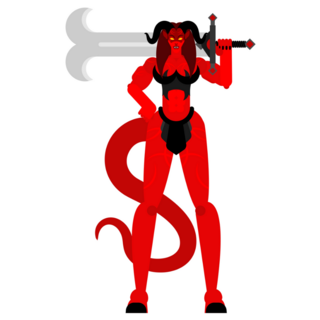 Woman Demon Warrior Sticker