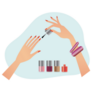 Woman Doing Her Own Manicure Illustration Sticker 