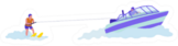 Woman Doing Water-skiing Flat Illustration Sticker