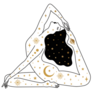 Woman Doing Yoga Space & Moon Illustration Sticker