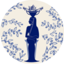 Woman Dressed In The Style Of Ancient Greece Ceramic Sticker