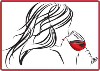 Woman Drinking Red Wine Sticker