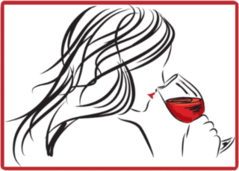 Woman Drinking Red Wine Sticker
