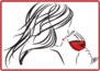 Woman Drinking Red Wine Sticker