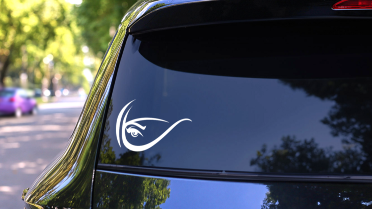 Woman Eye and Hijab Transfer Sticker on a Rear Car Window (New) example