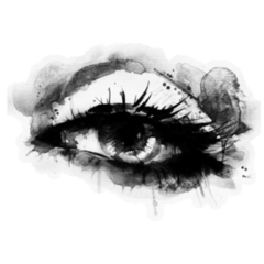 Woman Eye . Hand Painted Fashion Illustration Sticker