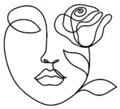 Woman Face With Rose Flower Sticker