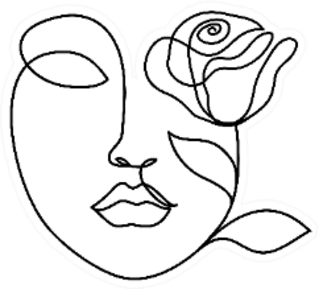 Woman Face With Rose Flower Sticker