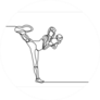 Woman Fitness Kick Boxing-continuous Line Drawing Sticker