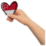 Woman Hand Is Holding Singapore Heart Sticker