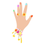 Woman Hand With Cute 00s Retro Accessories Sticker