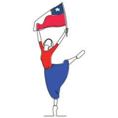 Woman Holding Up The Chilean Flag Sticker