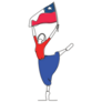 Woman Holding Up The Chilean Flag Sticker