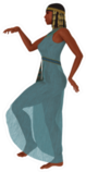 Woman In Ancient Egyptian Dress In Hieroglyphic Pose Sticker