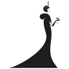 Woman In Vintage Cocktail Dress 1920s Sticker