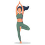 Woman In Yoga Tree Pose Sticker
