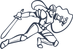 Woman Knight With A Sword And Shield Sticker