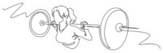 Woman Lifting Weights Continuous One Line Drawing Sticker