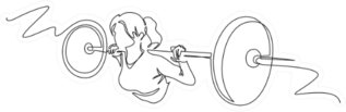 Woman Lifting Weights Continuous One Line Drawing Sticker
