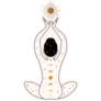 Woman Meditating With Sun Sticker