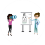 Woman Optometrist Examines Vision Illustration Sticker