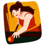 Woman Playing Billiards Sticker