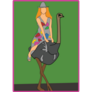 Woman Riding An Ostrich Sticker