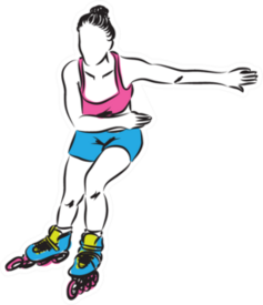 Woman Rollerblade Skater Illustration Sticker
