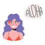 Woman Says Hello In Hawaiian Language Sticker