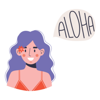 Woman Says Hello In Hawaiian Language Sticker