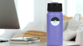 Woman Swimming In The Middle Of The Sea Sticker on a Water Bottle (New) example