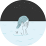 Woman Swimming In The Middle Of The Sea Sticker
