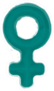 Woman Symbol Painted In Watercolor Green Sticker