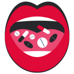 Woman Taking Many Pills Overdose Awareness Sticker